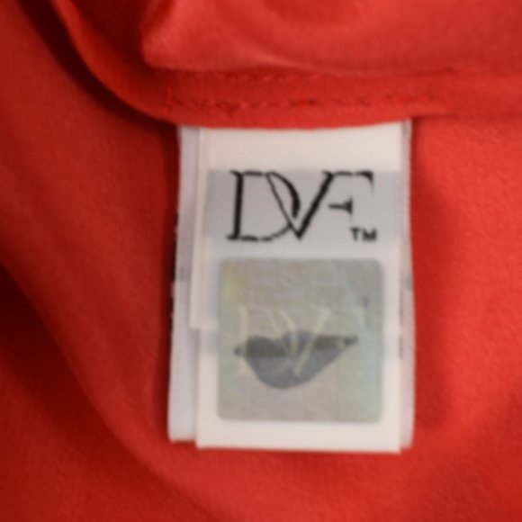 Diane von Furstenberg 4 Gilmore Blouse 100% Silk- HOT CORAL - not red - Picture 15 of 16